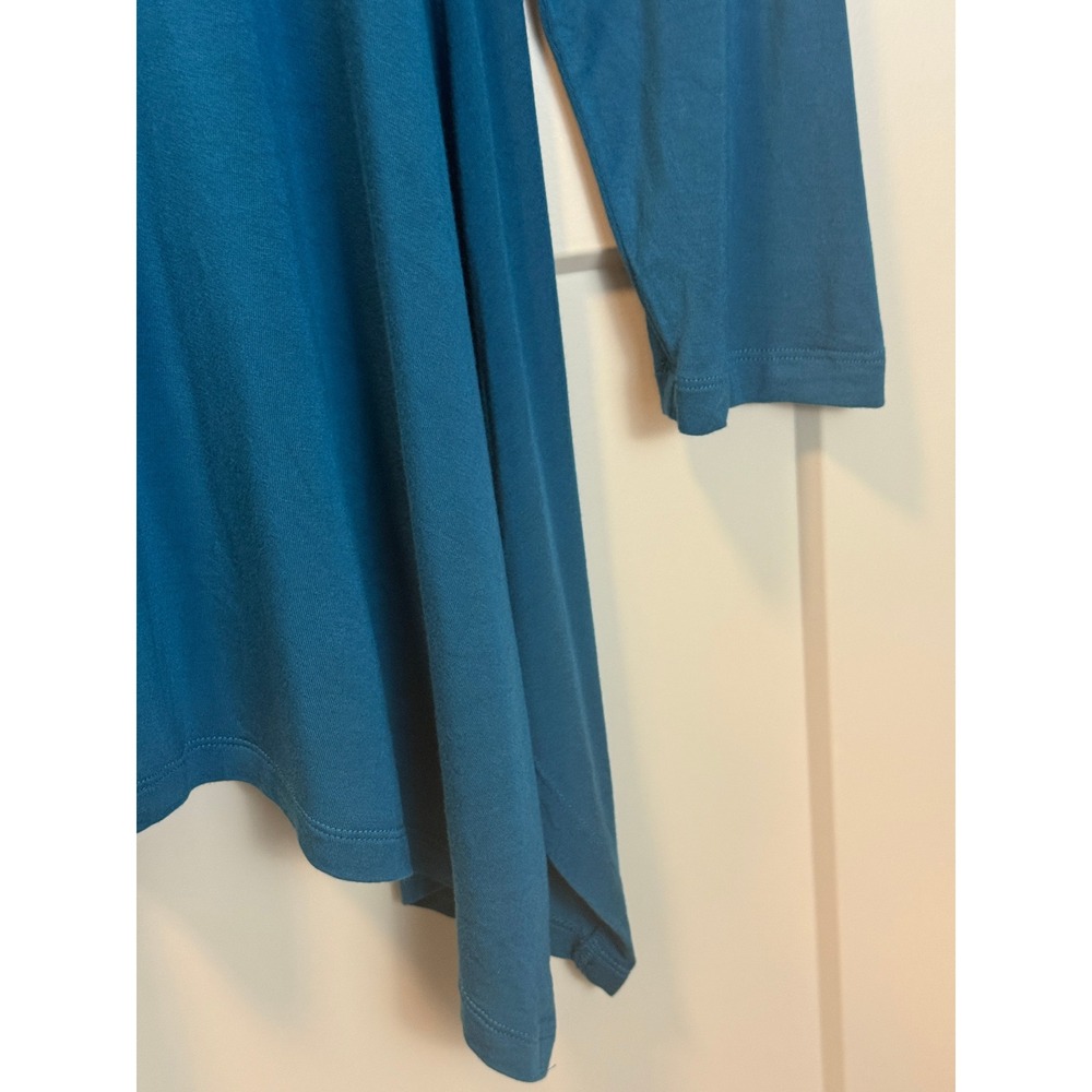 Soft Surroundings Timely Teal Blue Longline Scoop Neck Tunic Size Large - Picture 4 of 9